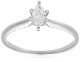 10k Choice of White or Yellow Gold Marquise Solitaire Diamond Engagement Ring (1/4 ct, J-K Color, I2-I3 Clarity)