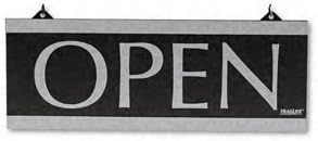 Headline Signs : Century Series Reversible Open/Closed Sign, w/Suction Mount, 13 x 5, Black -:- Sold as 2 Packs of - 1 - / - Total of 2 Each