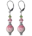 Classic Swarovski Crystal Jade Sterling Silver Leverback 1.5" Long Dangle Earrings