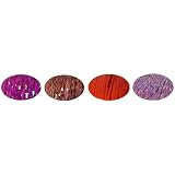 Piz-Zaz Hair Glimmer Tinsel 4 Color Set: Caldo Pink, Rio Red, Sizzling Fuchsia, Violet Pearl + Hair Art PIn-Tail Comb