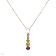 Necklace With Precious Stones - Genuine Amethyst, Citrine, Peridot, Sapphire and Topaz Well Made in Yellow Gold Length 18in