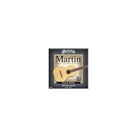 Martin M200 Silk &amp; Steel 12-String Folk Guitar Strings, Light:  Musical Instruments