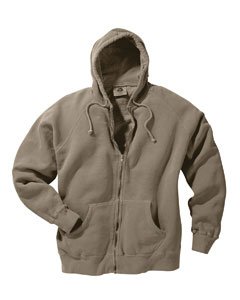 Pigment Dyed Cotton Full-Zip Hooded Sweatshirt