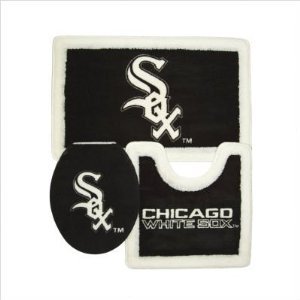 Chicago White Sox Combo 3 Piece Bath Rug Set and Shower Curtain