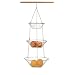 3 TIER WIRE nickel HANGING fruit veg Basket KITCHEN NU