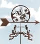 Butterfly and Flowers Weathervane with 60 Inch Garden Stake Mount