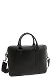 BOSS Black Pebbled Leather Top Zip Briefcase