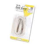 Coiled Phone Cord, 12-ft. Length, Ivory (SOF48100)