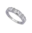 Sterling Silver Rhodium Ring with Clear CZ - Size: 6-9