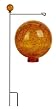Bronze Garden Stand with an Amber Glass Ball Topper