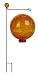 Bronze Garden Stand with an Amber Glass Ball Topper