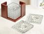Estate Crystal 8 Piece Coaster Set with Wood Holder