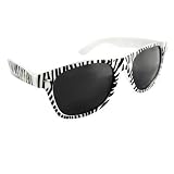Vintage Wayfarer Style Sunglasses White & Zebra Stripes