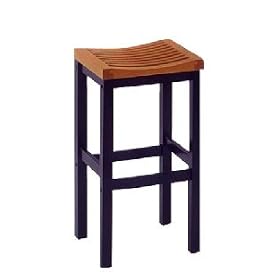 Saddle Backless 29 Inch Bar Stools - Black and Oak - Home Styles by Furniture