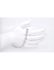 14K White Gold Diamond Heart Tennis Bracelet