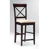24 Inch Bar Stool with Cross Back Design (Set of 2) in Rich Cappuccino - Co ....
