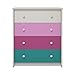 Cosco Kids Furniture Kaleidoscope 4 Drawer Dresser, Whimsy/White Stipple