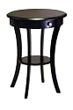 Winsome Wood Round Table with Drawer and Shelf, Black