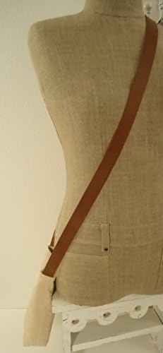 Small Vintage Linen/leather Feed Sack Grainsack Messenger Bucket Shoulder Market Tote Bag-hobo-purse-hippy-retro-eco-upcycled