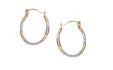 Diamond Hoop Earrings in 9ct 2-Colour Gold