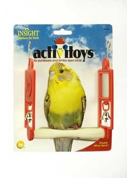 JW Pet Insight Activitoys Double Mirror Swing Bird Toy