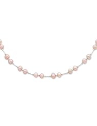 Sterling Silver 6-6?Mm Pink Freshwater Cultured Pearl Necklace