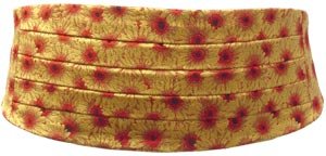 Yellow Gerbera Silk Cummerbund by Robert Charles