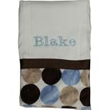 Blue Retro Dot Chenille Personalized Burp Cloth