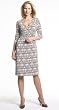 WRAP-FRONT PRINTED KNIT DRESS