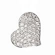14k White Gold & Pave' Diamond Wavy Heart Pendant (1.12ctw)