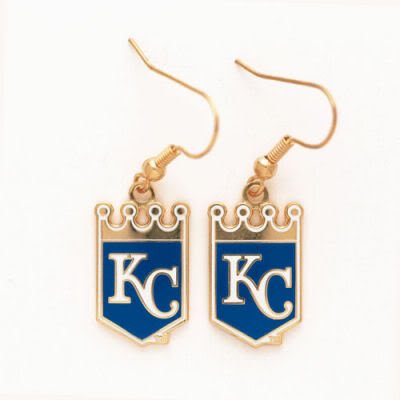 KANSAS CITY ROYALS OFFICIAL GOLD LOGO EARRINGS