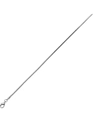 925 Sterling Silver Rhodium Plated 1.6 mm (1/16 Inch) Real Snake Chain Necklace 16" w/ Lobster Claw Clasp