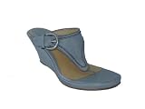 FRYE Brooke 73755 Thong Wedge Sandal in Grey