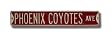 PHOENIX COYOTES "PHOENIX COYOTES AVE" Authentic METAL STREET SIGN (6" X 36")