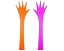Zak! Designs, Ustensils, Salad Servers, Helping Hands, 2 pcs set, Orange/Fuchsia