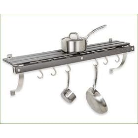J.K. Adams PRW-01-GRY Wall Mounted Pot Rack, Gray