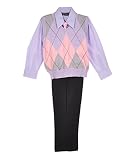 James Morgan "Allover Argyle" 4-Piece Outfit (Sizes 4 - 7)