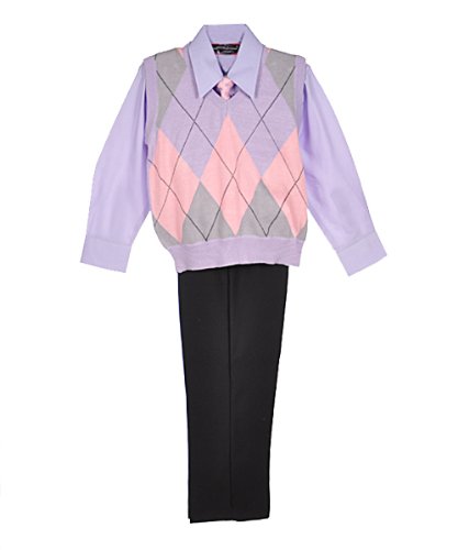 James Morgan "Allover Argyle" 4-Piece Outfit (Sizes 4 - 7)