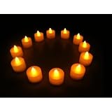 Lot de 12 bougies � piles, sans flammes, � LED ambre - d�coration d'int�rieur