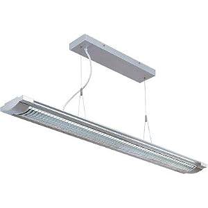 LS-19681SIL CLR FLUOR. CEILING LAMP, SILV CLEAR, FLUOR. T5 6400K TUBE 28Wx2 by Lite Source