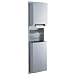 Bobrick 39747 ClassicSeries 304 Stainless Steel Recessed Convertible Automatic Universal Roll Paper Towel Dispenser and Waste Receptacle, Satin Finish, 17-3/16" Width x 56" Height