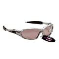 RayZor Professional Lightweight UV400 Silver Sports Wrap Ski / Snowboard Sunglasses, With a Smoked Mirrored Anti-Glare Lens.