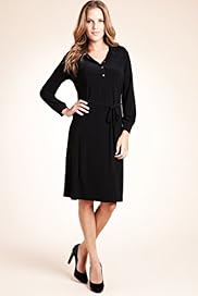 Classic Collar Plain Shirt Dress with Belt