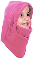 Heaven Child's Fleece Ski Mask Hood Balaclava 3 in 1 - Adjustable, color choices, winter weather necessity to keep the kids warm. (Pink, 1 Piece)