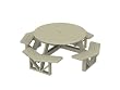 Recycled Park Lane Outdoor Patio Octagon Picnic Table - Khaki