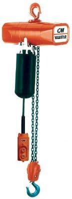CM WF 1-Phase Single Speed ValueStar Electric Chain Hoist, 1000 lbs Capacity, 10' Lift Height, 16 fpm Lift Speed, 1/2HP, 115V/60Hz