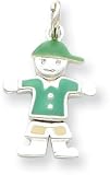 Boy Enameled Charm, Sterling Silver