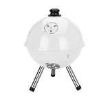 Kugelgrill BBQ Tischgrill Rund weiss 31cm