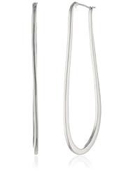 Vince Camuto Silver Elongated Hoop Earrings
