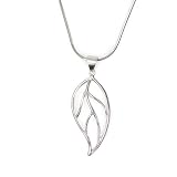 Olive N Figs Sterling Silver Leaf Pendant Necklace with 18